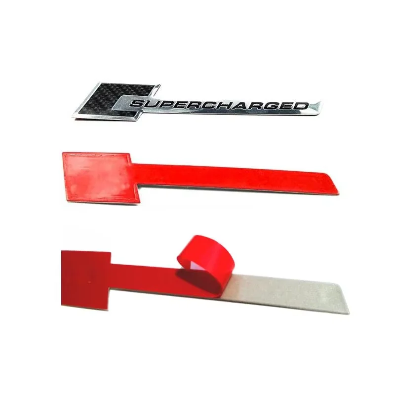 

Metal Thin Aluminum Supercharged Emblem Sticker Nameplate Car Decal Logo Badge