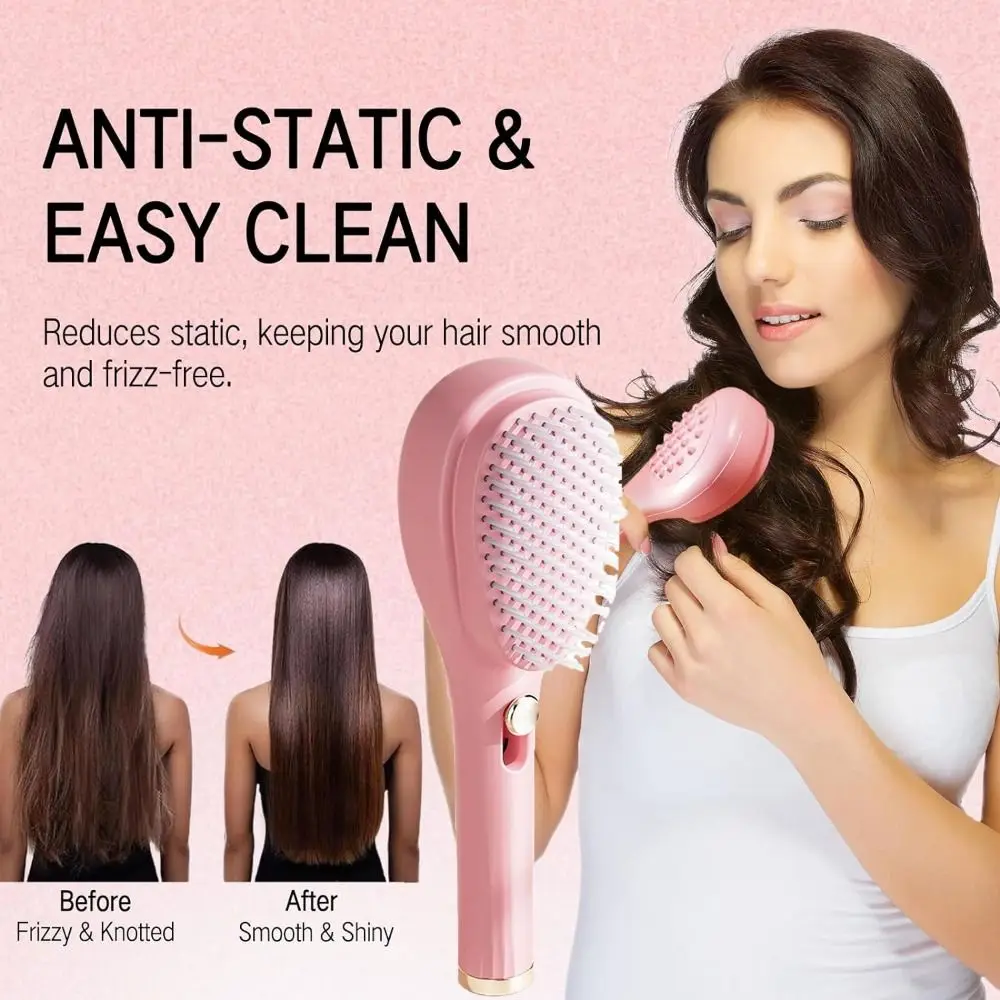 with Self-Cleaning Retractable Bristles Retractable Hair Brush Portable Convenient to Use Massage Comb Hair Stylishing Tool