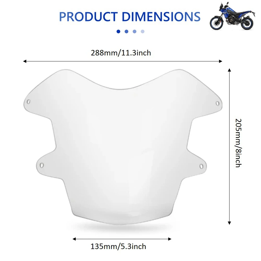 Misura Per YAMAHA Tenere 700 Tenere700 XT700Z 2019 2021 2022 Moto Acrilico Faro Della Protezione Della Copertura Della Luce Della Protezione