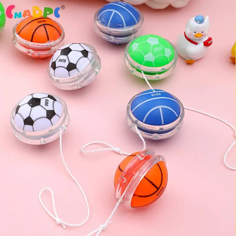 1Pc Children Cartoon Football Basketball Patterns Yo-Yo Ball Develop Hand-eye Coordination Intelligence Random Color