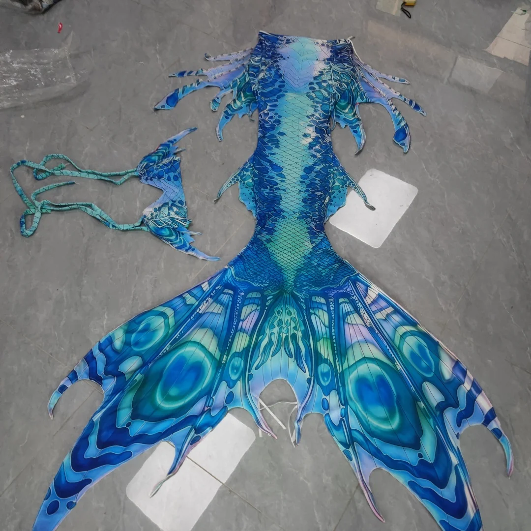 

European And American Adult Mermaid Large Tail Original Design For Tourism, Seaside, Underwater Freediving, Blue Mermaid Costume