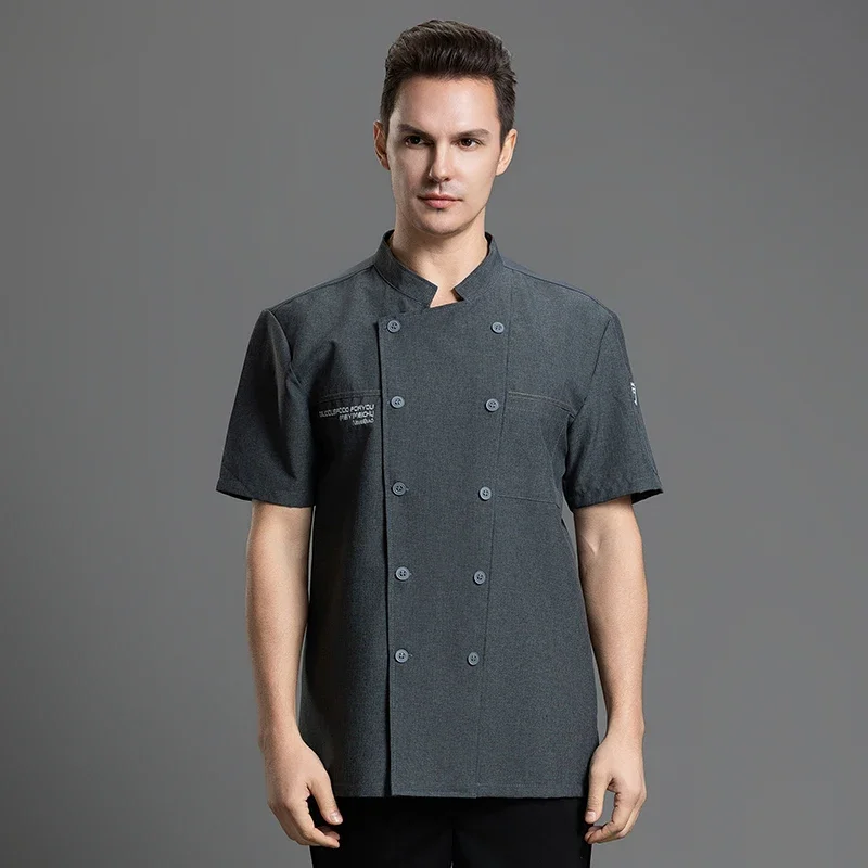 Vêtements de travail pour Restaurant, salopette de Chef, veste de boulangerie, costume de café pour hommes, vêtements d'hôtel, uniforme de cuisine professionnel à Double boutonnage