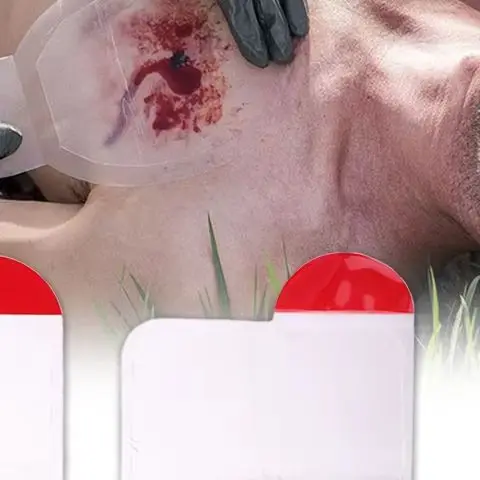 Square Medical Chest Seal Vented Dressing Bandage First Aid Kit Rescue Chest Seal Outdoor Emergency Medical Tool
