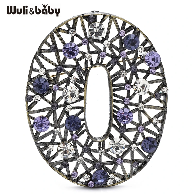 Wuli&baby Vintage Hollow-out Round Brooches For Women Unisex 4-color High Quality Geometric Brooch Pins Gifts