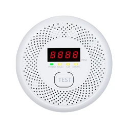 2 in 1 Carbon Monoxide Detectors, Natural Gas Detector & Smoke Detector with Dual Alarm Propane CO Detector in (Temp & Humidity
