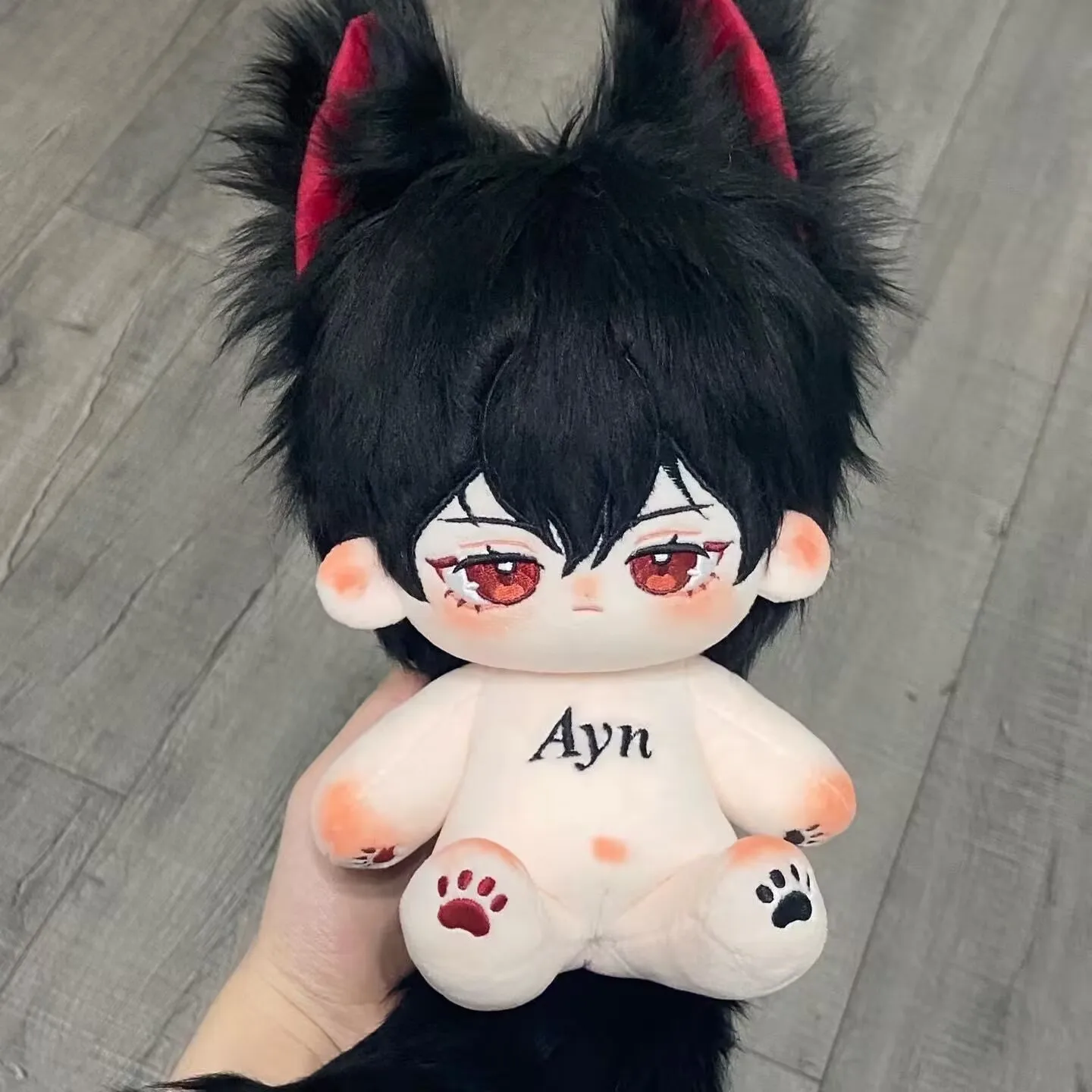 ตุ๊กตาผ้าฝ้าย "ไออิงอิง ไอหยิน" 20 ซม. ชุดเปลือยเท่ๆ มีสินค้าในสต็อก เปลี่ยนชุดได้ ตุ๊กตาเด็กเปลือยมีหูและหาง