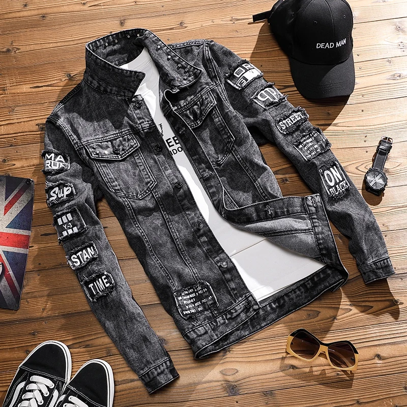 

Мужская джинсовая куртка на весну-осень, модная, в корейском стиле, универсальная, в ретро-стиле, рабочая, длинная, молодежная, ультрамодная