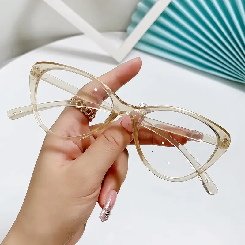 New Fashion Unisex Cat Eye Plain Glasses for Women Pc Frame Glasses for Party Eyeglasses Female Decorative Spectacles Glasses image 6