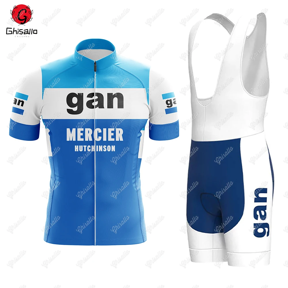 Retro Team Cycling Jersey Set for Men, Short Sleeve, Bib Shorts, Bicycle Clothing, MTB Bike Jersey, Uniform, New, 2022