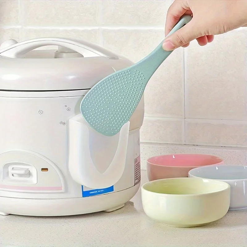 Creative Rice Lady Seat Kitchen Rice Spoon Storage Rack - Suction Cup Type Hanging Holder for Rice Cooker Shovel - Space-Saving