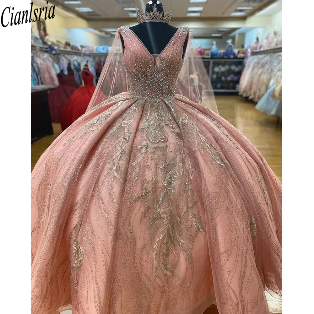 Vestidos de quinceañera 2022, vestido de baile con hombros descubiertos, apliques con flores en 3D, vestido dulce 16