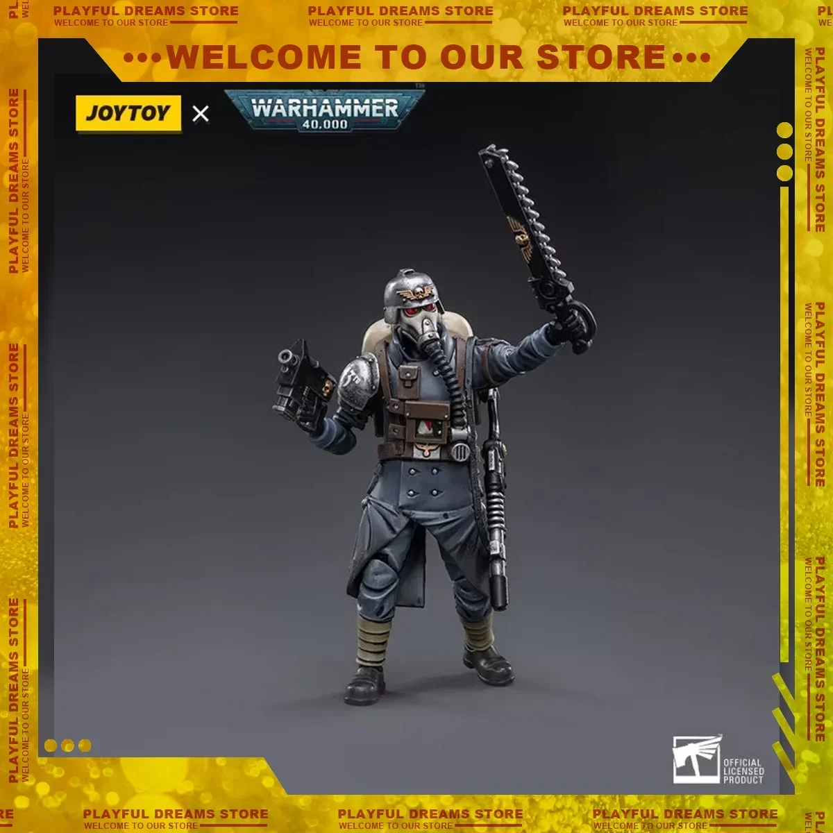 JOYTOY 1/18 Warhammer 40k Astra Militarum Action Figure Death Korps of Krieg Veteraan Squad Model Decoratie Ornament Gift