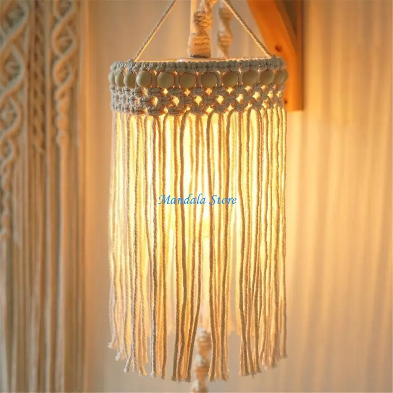

U2JC Decorative Rattan Hanging Ceiling Light Cover Lamp Shade with Handwovens Designs for Modern Home Decoration Lampshade