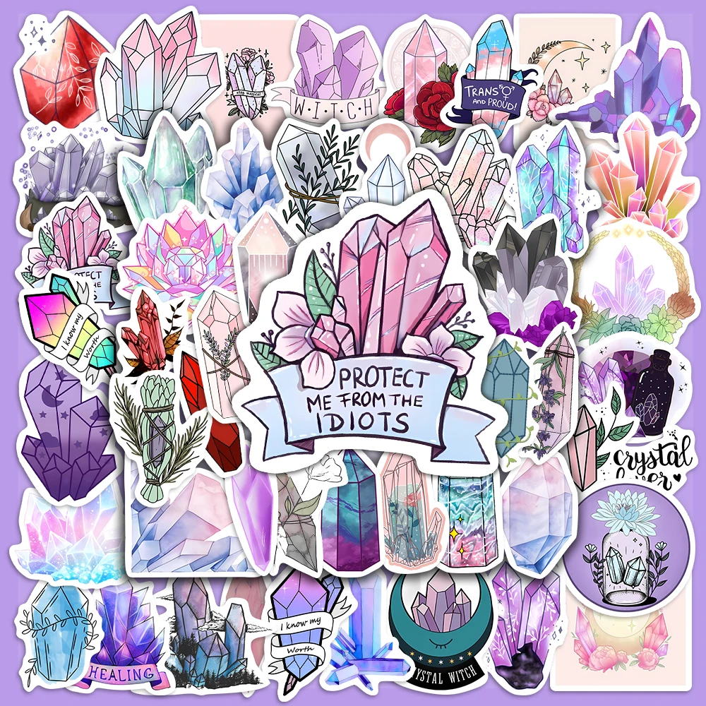 Lucky Magic Crystal Stickers Mystic DIY Kids Toys Gift Waterproof Decal for Phone Laptop Bottles Scrapbook Luggage Decorative