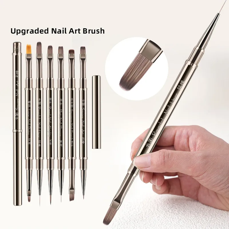 

1/6PCS Double Head Nail Brush Liner Brush Painting Pen Gel Brush Crystal Nail Art Manicure