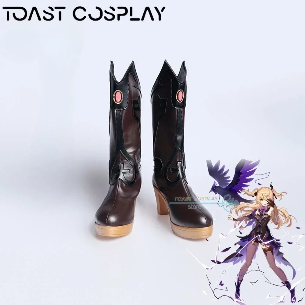 Fischl GenshinImpact Cosplay Shoes Anime Game Cos Boots Comic  Fischl Cosplay Costume Prop Shoes for Con Halloween Party