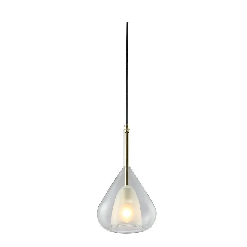 

Postmodern, Nordic simplicity, bedside bedroom, cone round, glass chandelier
