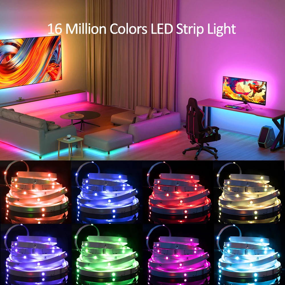 40m/30M/20M/15M RGB LED Strip Light, Flexible Ribbon DIY Tape Diode DC 24V, APP Control Music Sync for Christmas Room Gift Deco