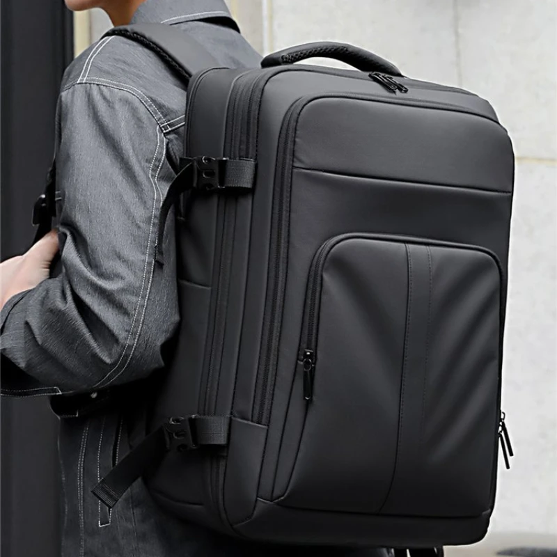 

Рюкзак для деловых поездок большой емкости, черный легкий мужской рюкзак для ноутбука, многослойный студенческий рюкзак большой вместимости