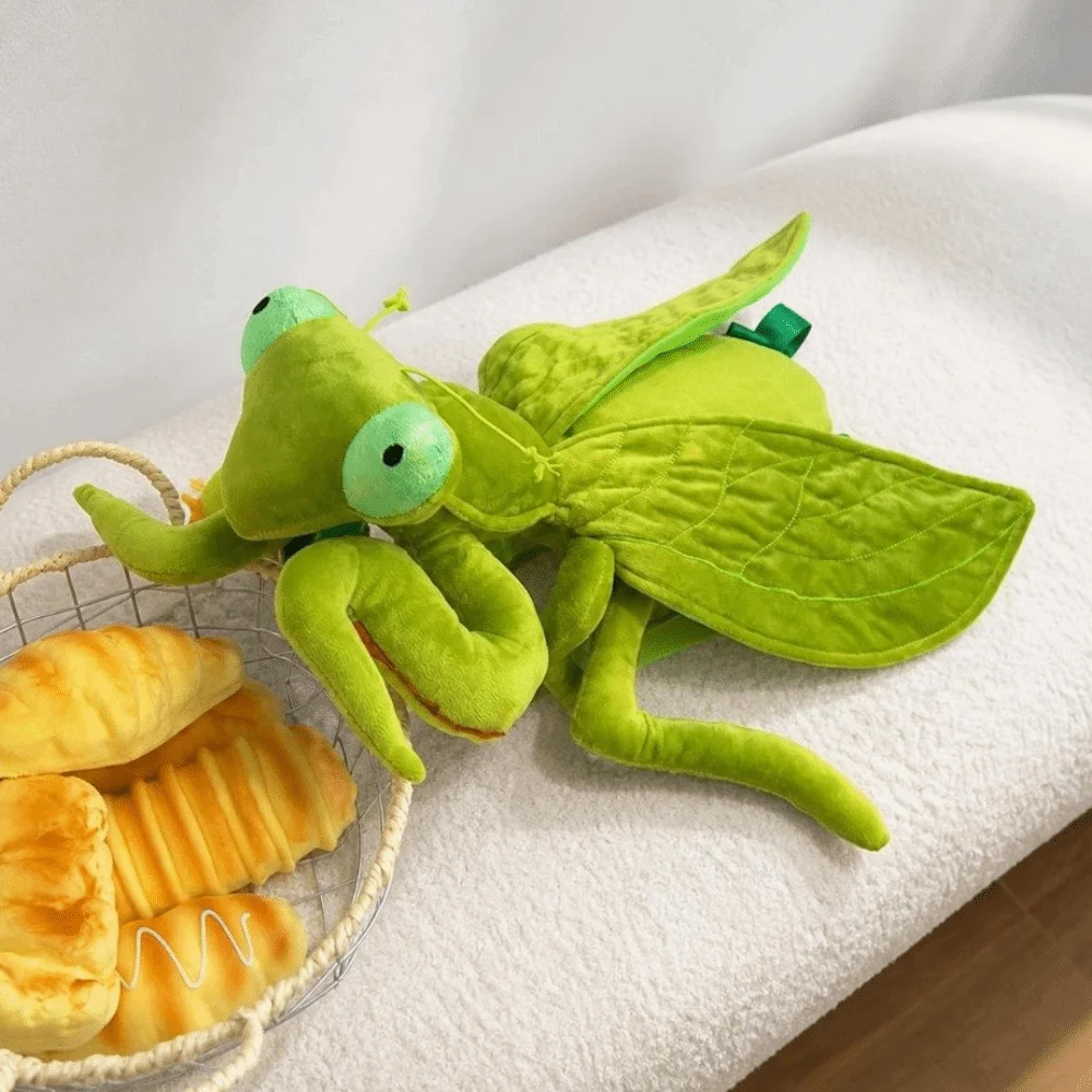 Cute Green Mantis Backpack Adjustable Lifelike Insect Backpack Lightweight Cartoon Animal Rucksack Gift