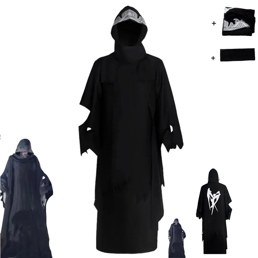 

Game Final Fantasy VII Reunion Cloud Cosplay Costume Man Woman Disguise for Adult Black Hooded Robe Cloak Halloween Dress Up