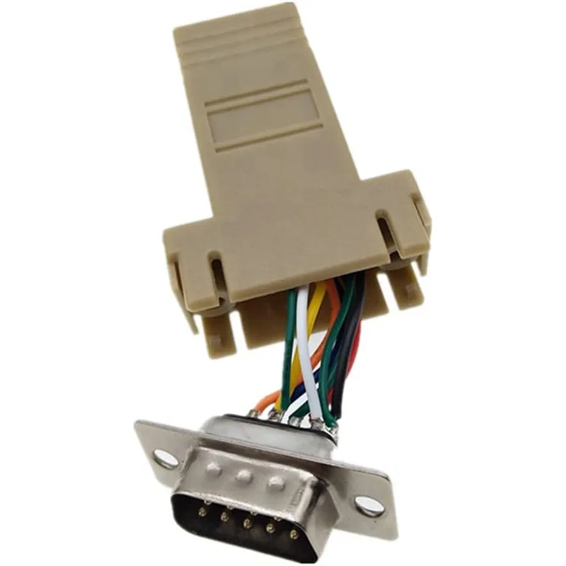 

10 шт. модульный адаптер DB9 к RJ45, адаптер Ethernet с гнездом DB9 к RJ45, простой в использовании