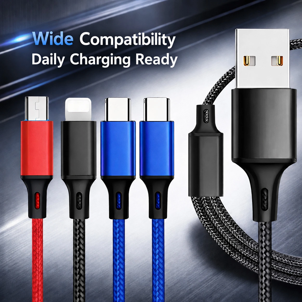 braided 4-in-1 charging cable