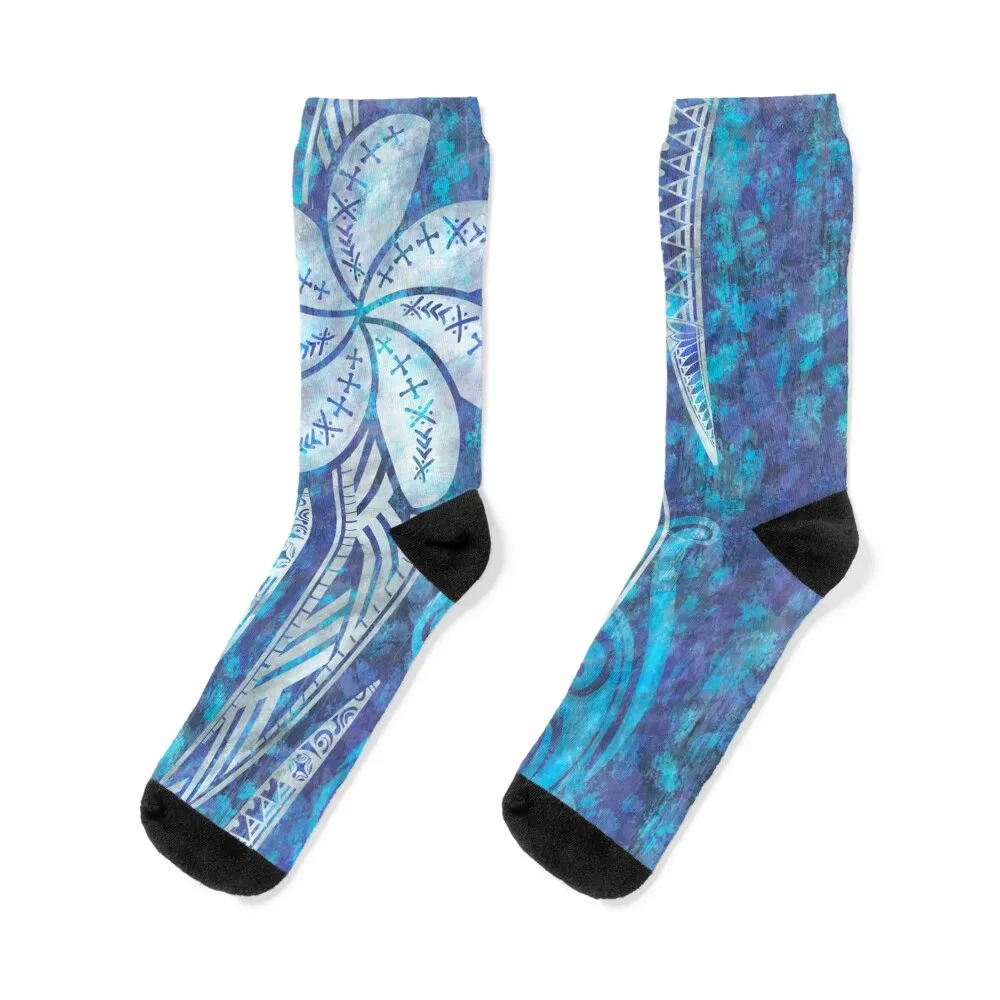 SAMOAN Tattoos - Hawaiian Decor- Cool Blue Breeze Socks new year Christmas new in's Socks Female Men's