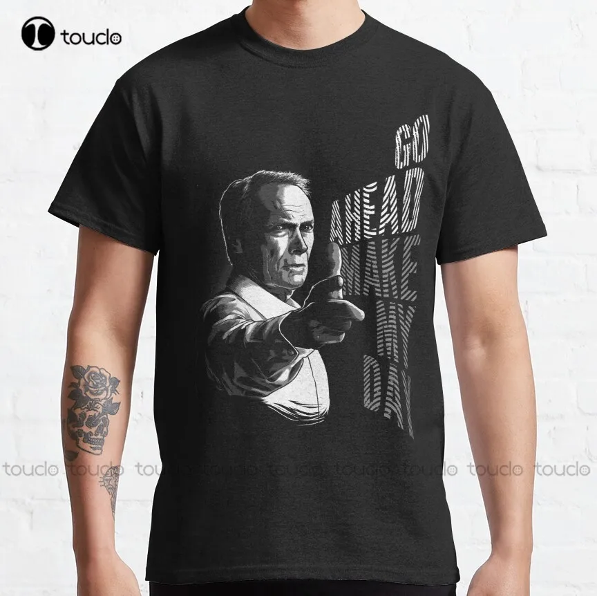 Go Ahead Make My Day Classic T-Shirt Clint Eastwood Daddy Shirt Funny Art Streetwear Cartoon Tee Xs-5Xl Custom Gift New Popular