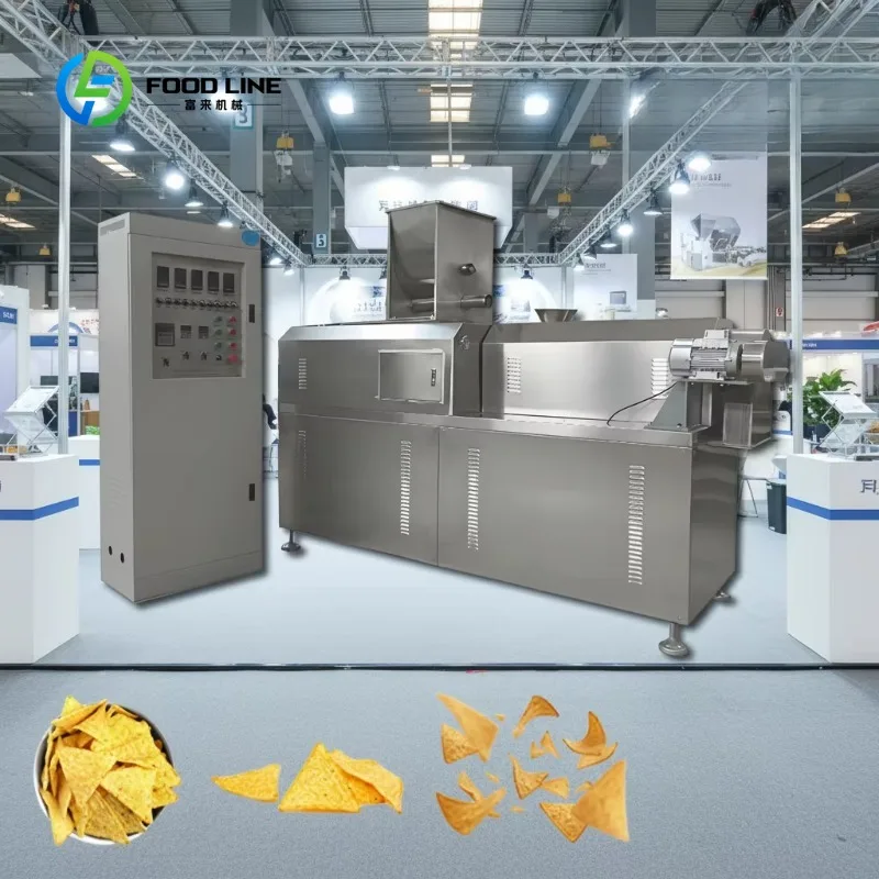 Extrusion Frying Snack Food Processing Line Machines Bugle Chips Production Line Corn Chips Production Machine