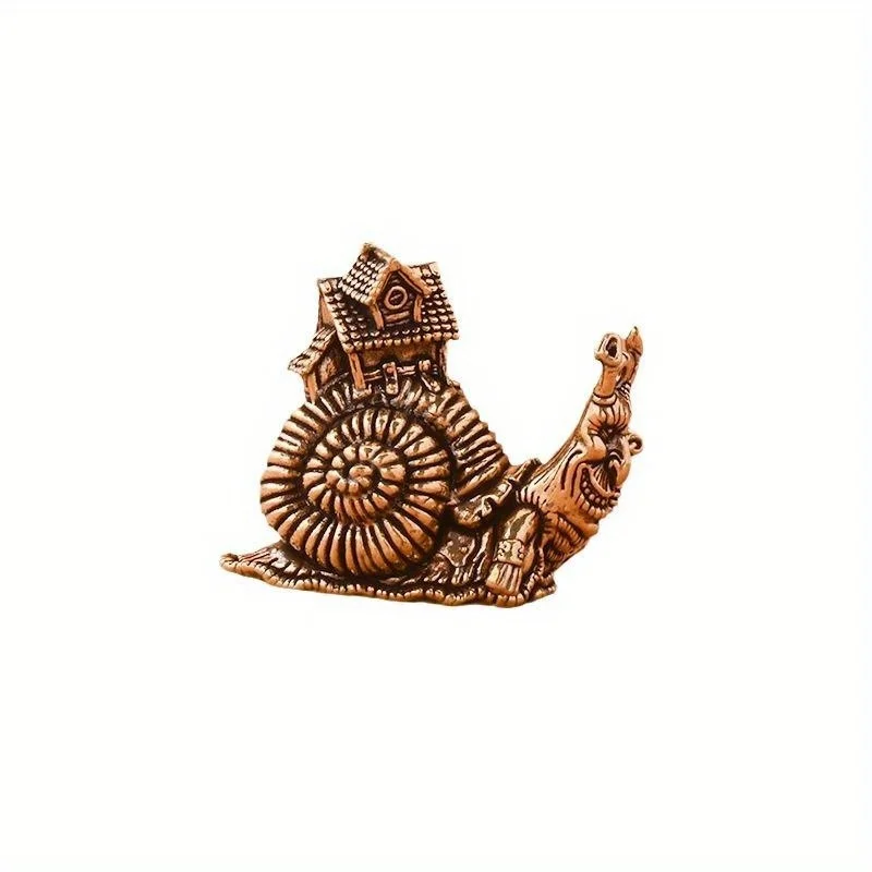 Adornos caracol de latón sólido estilo hip hop exagerado mini figuras - imagen 2