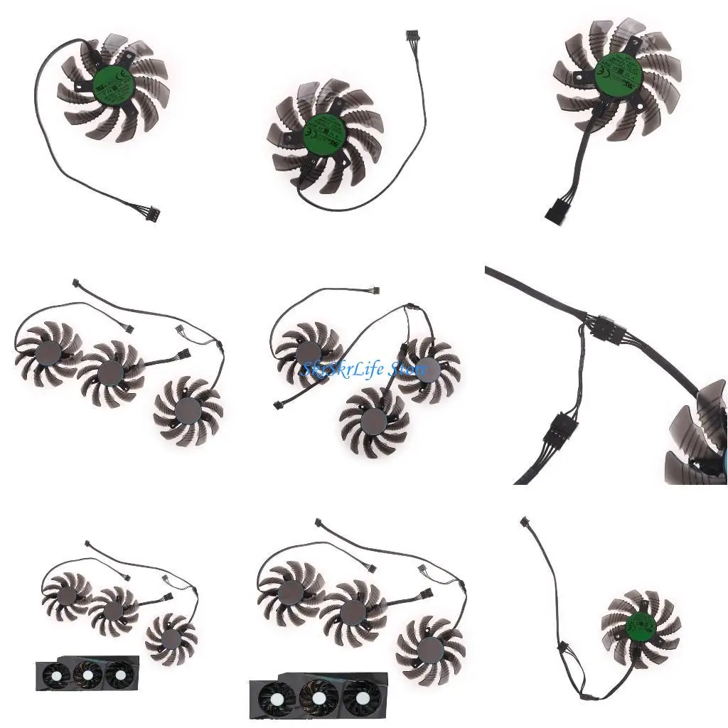 

E65E 82/87mm Graphics Card Fan PLA09215S12H 4Pin 12V Cooler for Gigabyte GeForce