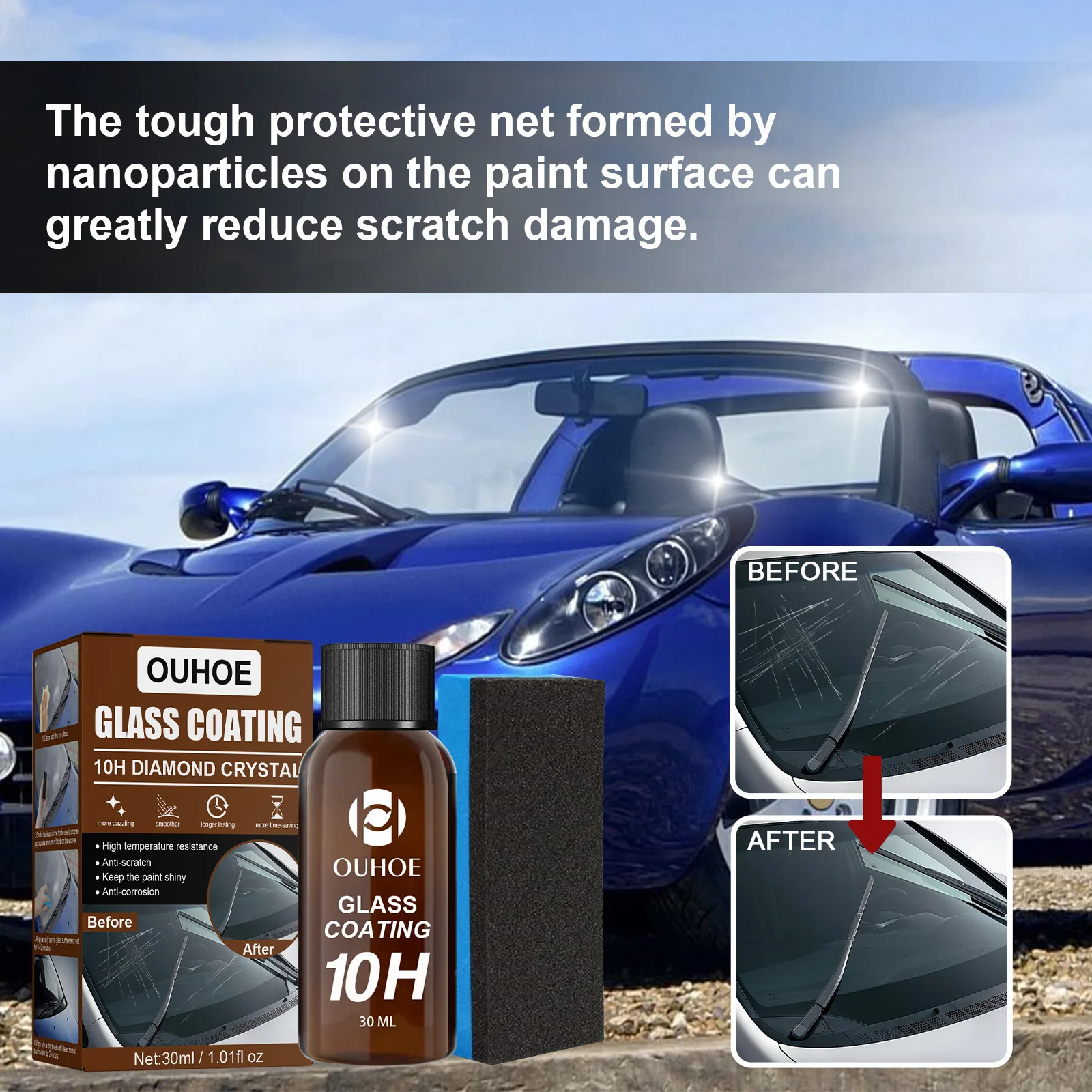 Car Class Coating 10H Diamond Ceramic Coating Anti-scratch Hydrophobic Auto Polishing Kit High Protection Car Shield Coating