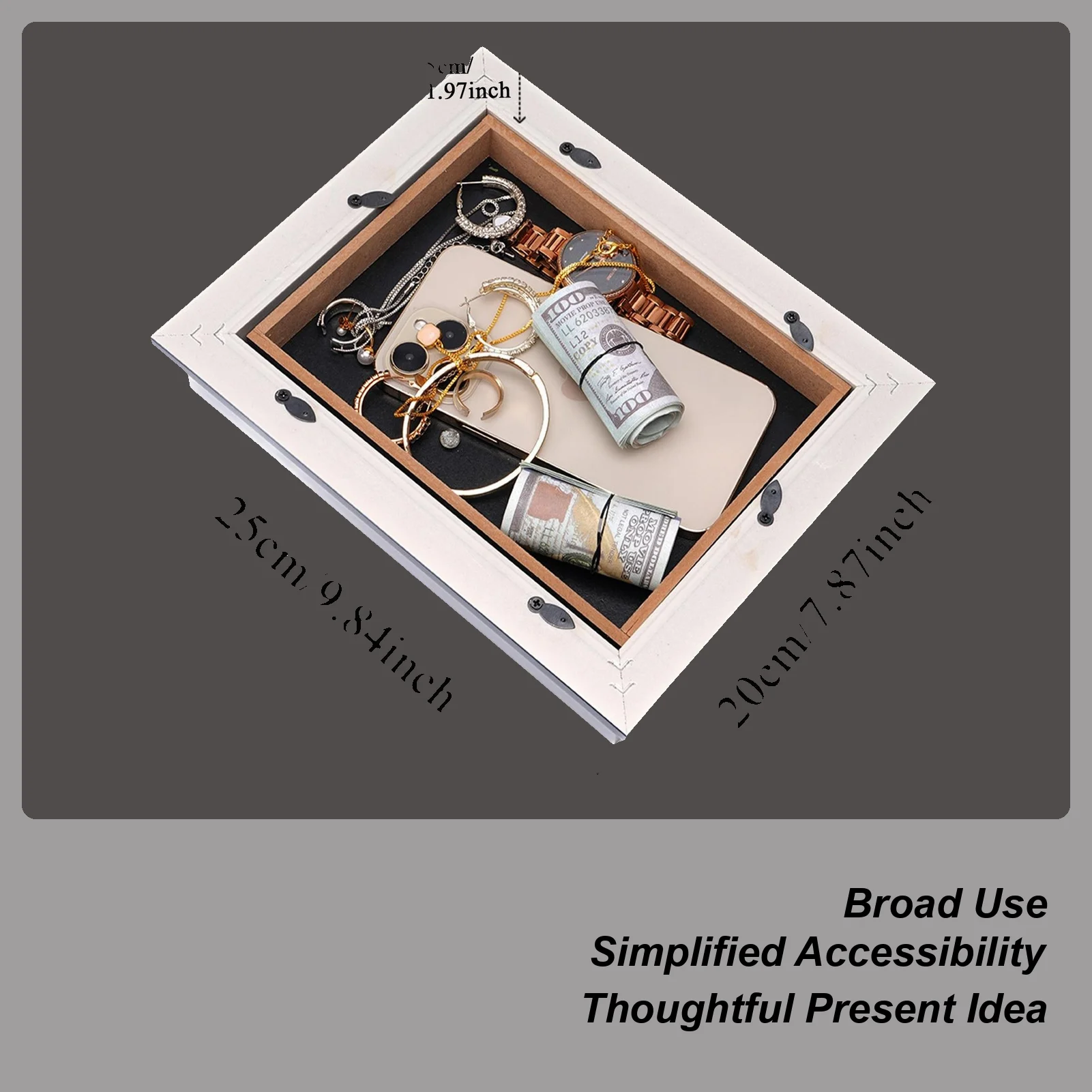 Mini Savings Box Photo Frame Wooden Money Hiding Photo Frame Anti theft Savings Box Secret Compartment Diversion Safe Box