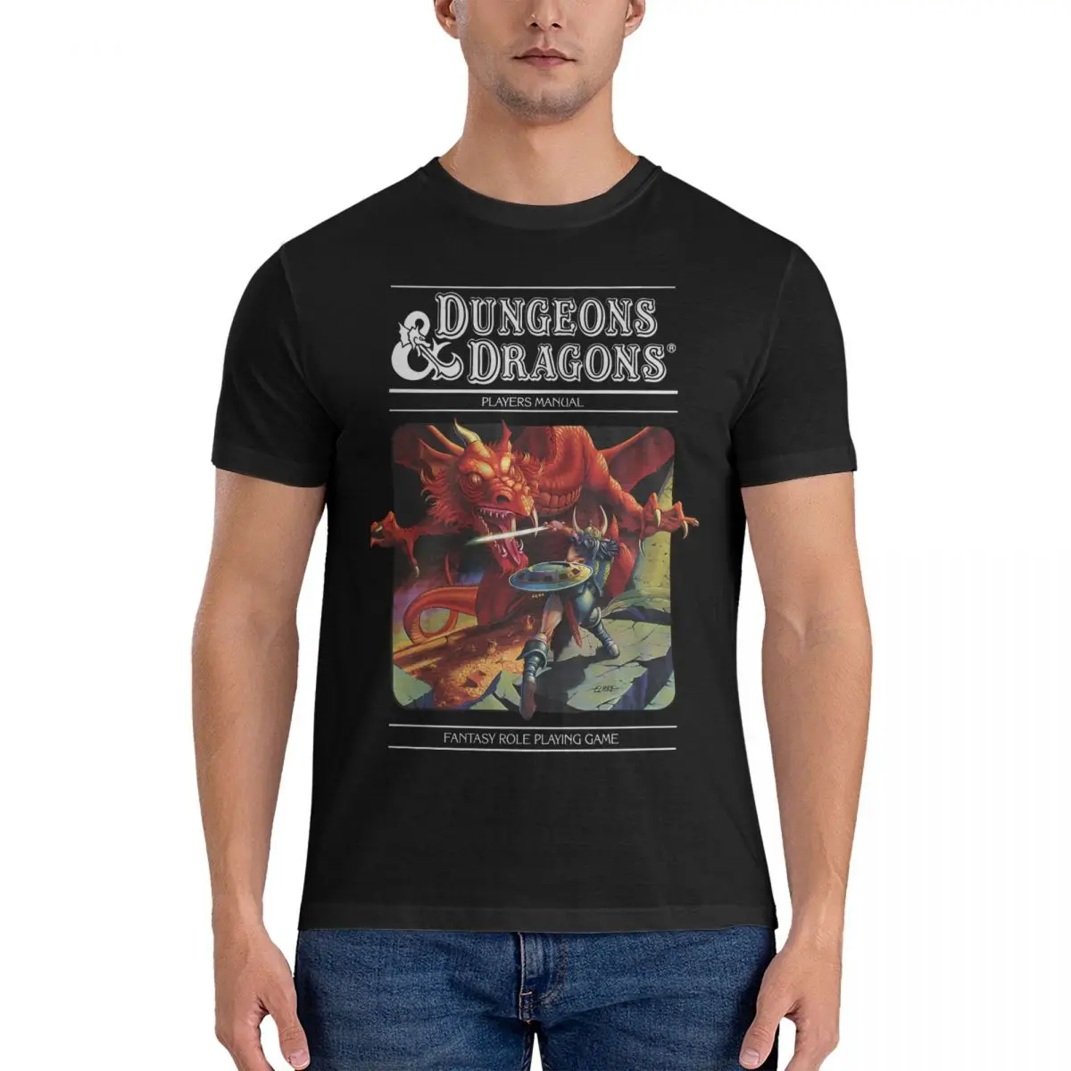 Verrückte Logo-T-Shirts für Männer Baumwoll-T-Shirt mit rundem Kragen D-Dungeons und Drachen und Kurzarm-T-Shirt 4xl 5xl 6xl Tops