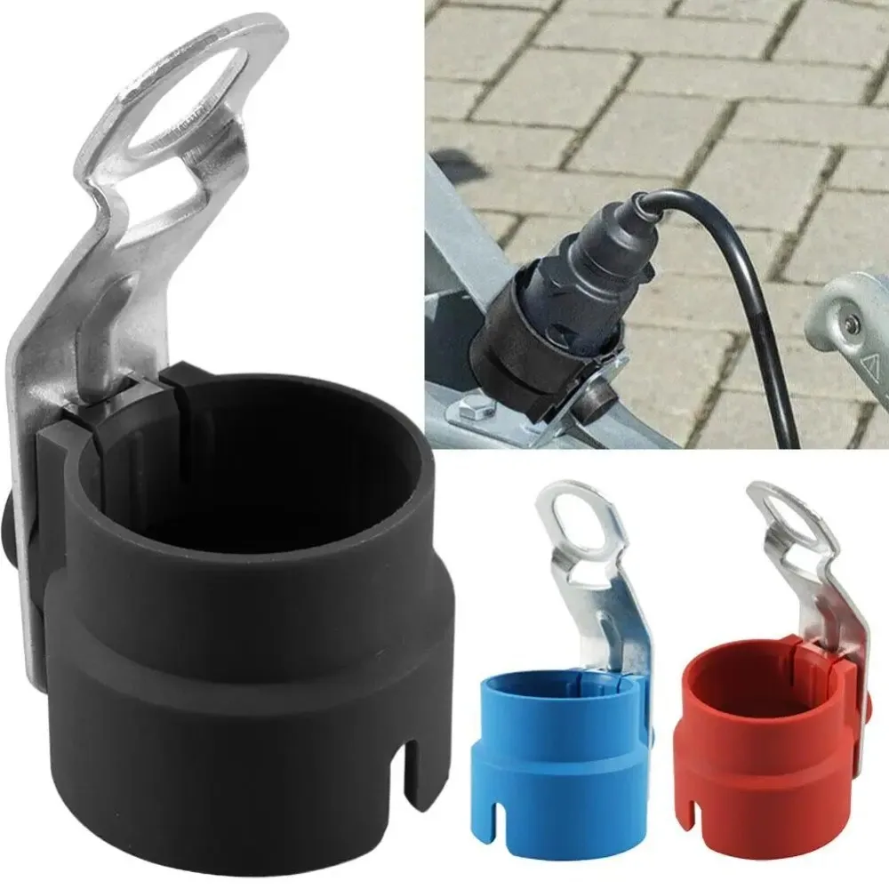 Universal Round Trailer Plug Holder Dirt Resistant Material Weatherproof Parking Cover Trailer Connector Protector Dustproof Cap