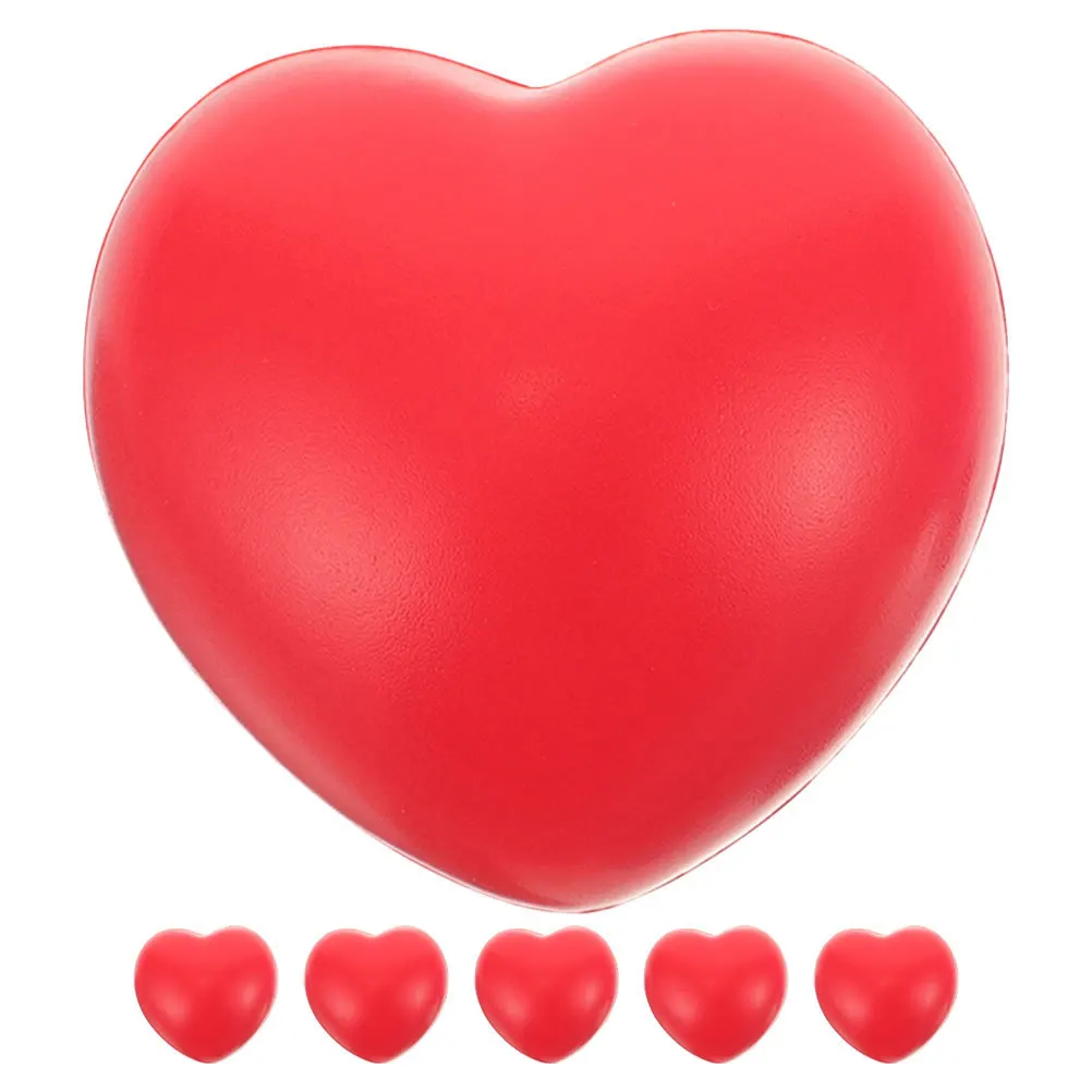 

6pcs Heart Shaped Hand Exerciser Ball Grip Strengthener Squeeze Exercise For Stress Relief Finger Training Equipment Small