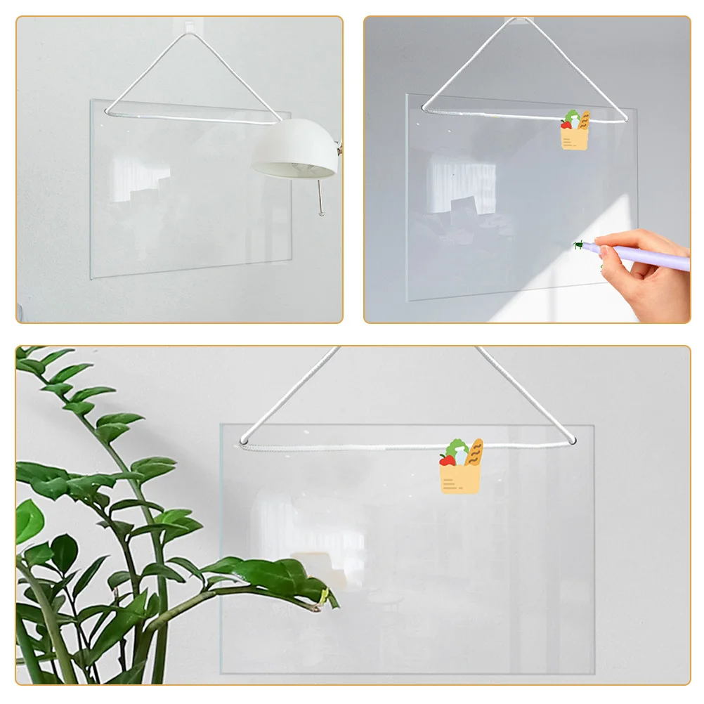 2pcs Dry Erase Board Clear Acrylic Writing Board For Office Home Desktop Wall Mount Portable Message Notetaking Planner Easy