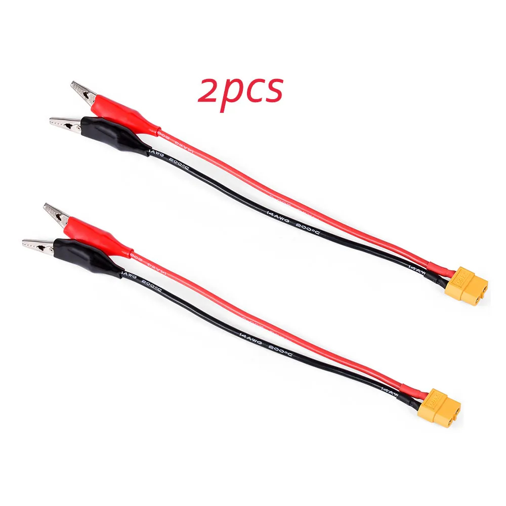 2× XT60 Connector Cable RC Alligator Clips for SKYRC Charger Pro Charger Cable Motor Run-in line Measure Tool 14AWG 20cm