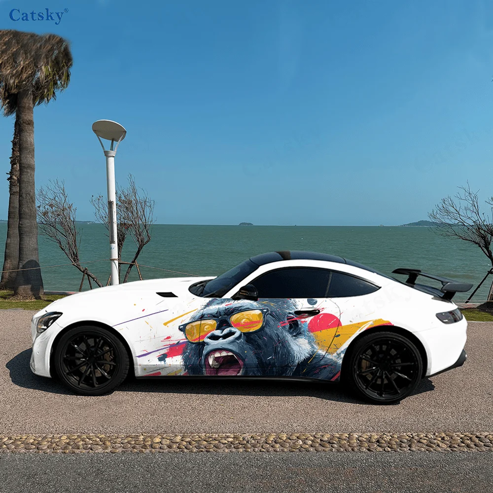 

Рев шимпанзе, крутая боковая наклейка для автомобиля, водонепроницаемая ПВХ-наклейка, устойчивая к царапинам, защита автомобиля, автоаксессуары в подарок