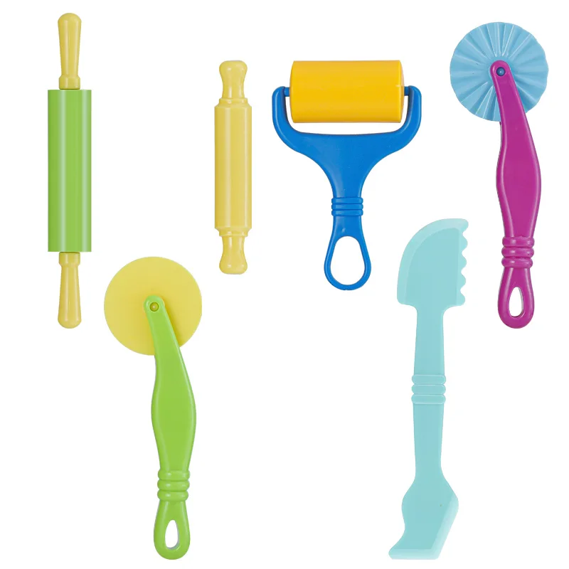 6-Piece Colorful Clay Tool Dough Tool Rolling Clay Roll Knife Dough Mold Hob Craft Tool