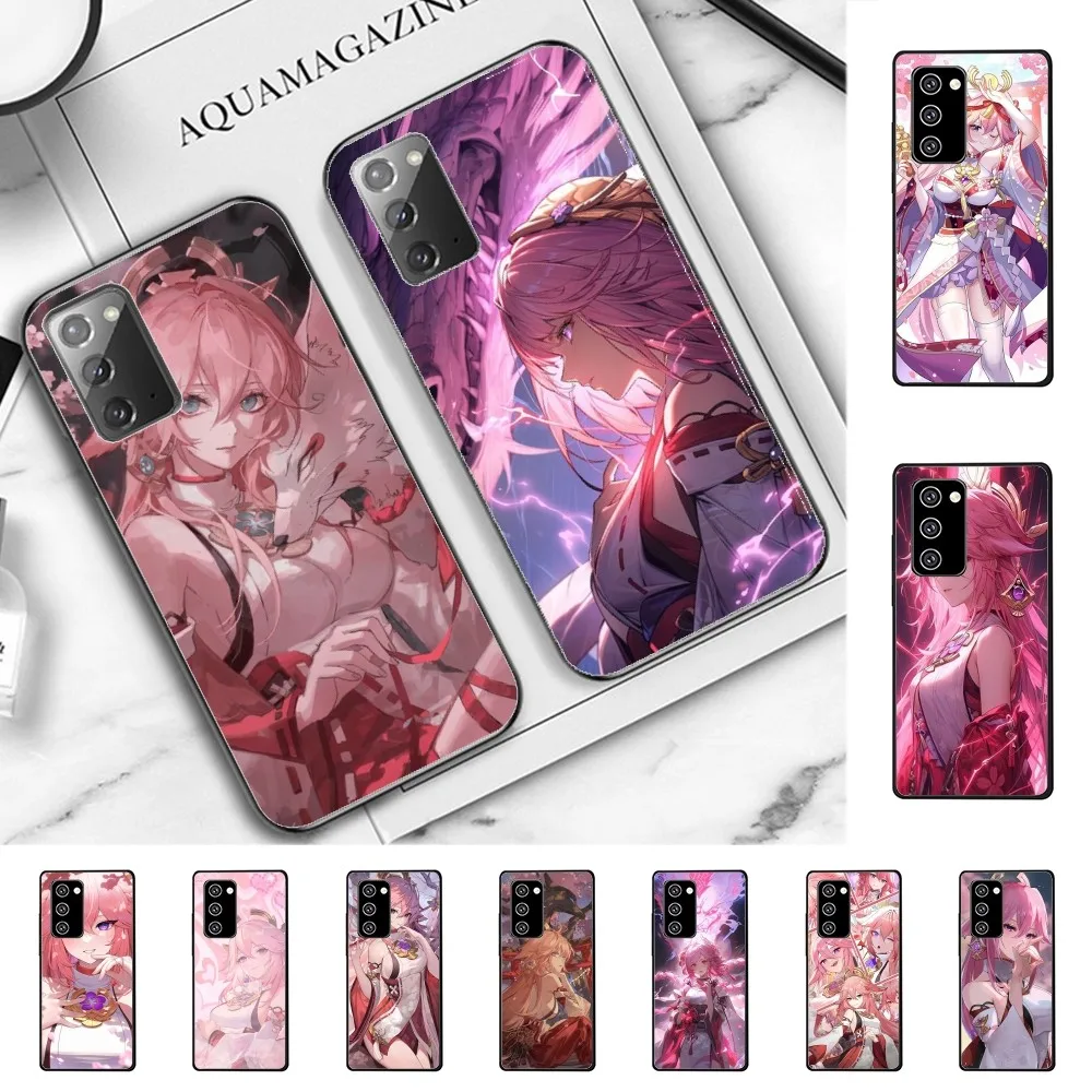 

Genshin Impact Yae Miko Phone Case For Samsung Note 8 9 10 20 pro plus lite M 10 11 20 30 21 31 51 A 21 22 42 02 03