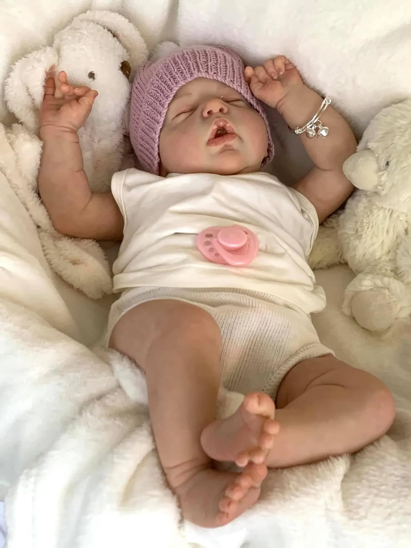 NPK 22 بوصة Alexis Reborn Doll - مقاس Newbaby نابض بالحياة ناعم الملمس محبوب الطفل مع جلد ثلاثي الأبعاد وأوردة مرئية جودة عالية #3