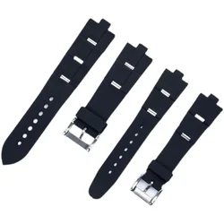 Silicone Watch Strap for Bvlgari Raised Mouth Black Silicone Watch Bracelet Men's Women's 22 24mm