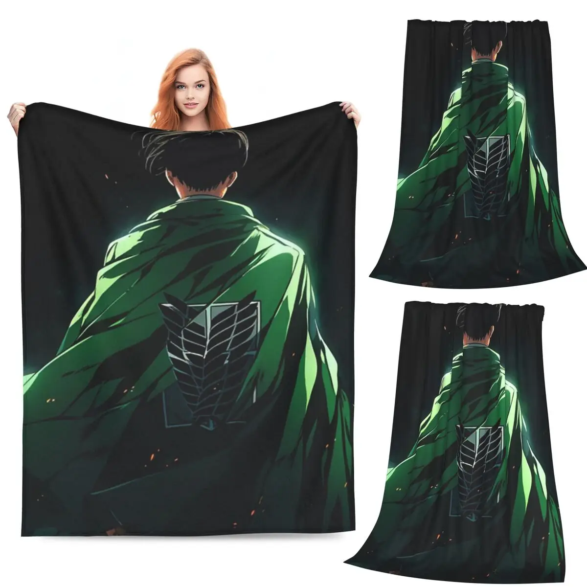 

Одеяла Levi Ackerman, флисовое одеяло для дивана, дышащее одеяло для дома, спальни, уличные пледы, покрывало, одеяло