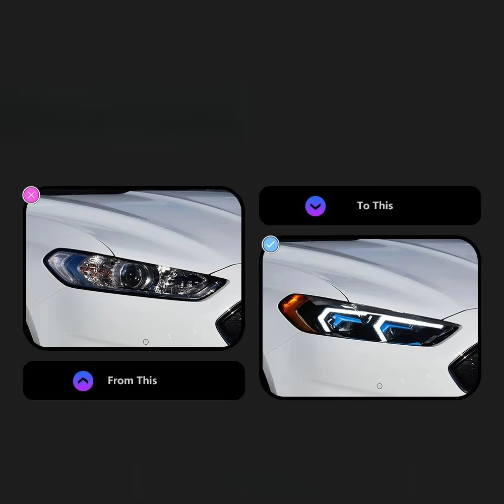 Car Lights for Fusion Headlights 2017-2020 Mondeo LED Headlights Dynamic signal Animation DRL Modified