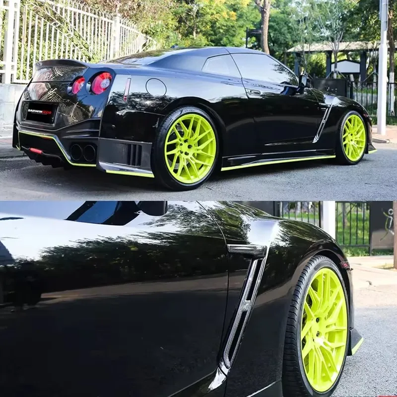 Real Carbon Fiber For Nissan GTR GT-R R35 2008-2016 Car Side Fender Air Vent Cover Intake Car Body Kits Car Accessories