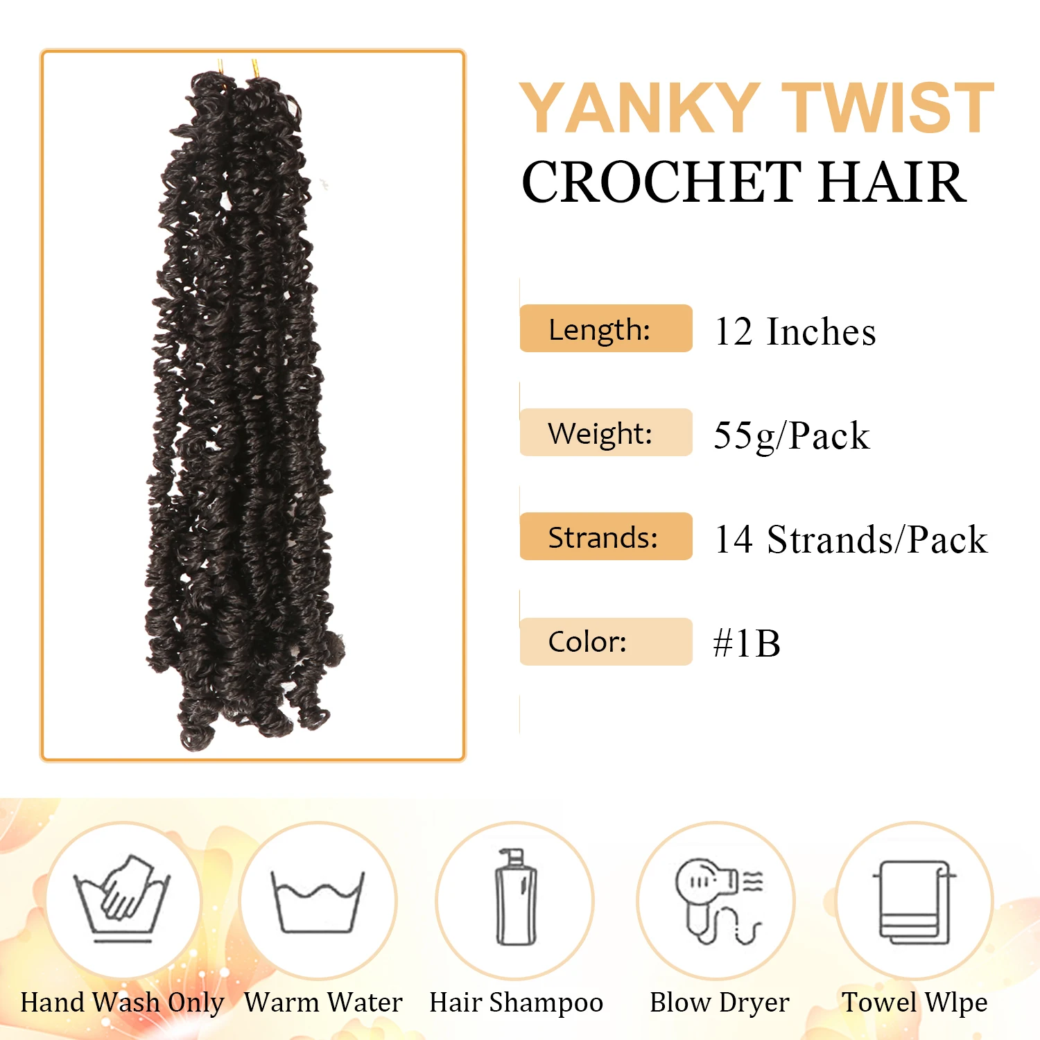 Dansama Yanky Twist Crochet Hair Pre-Twisted Curly Braiding Hair Extensions Pre-looped Mini Twist Braids Synthetic Crochet Hair