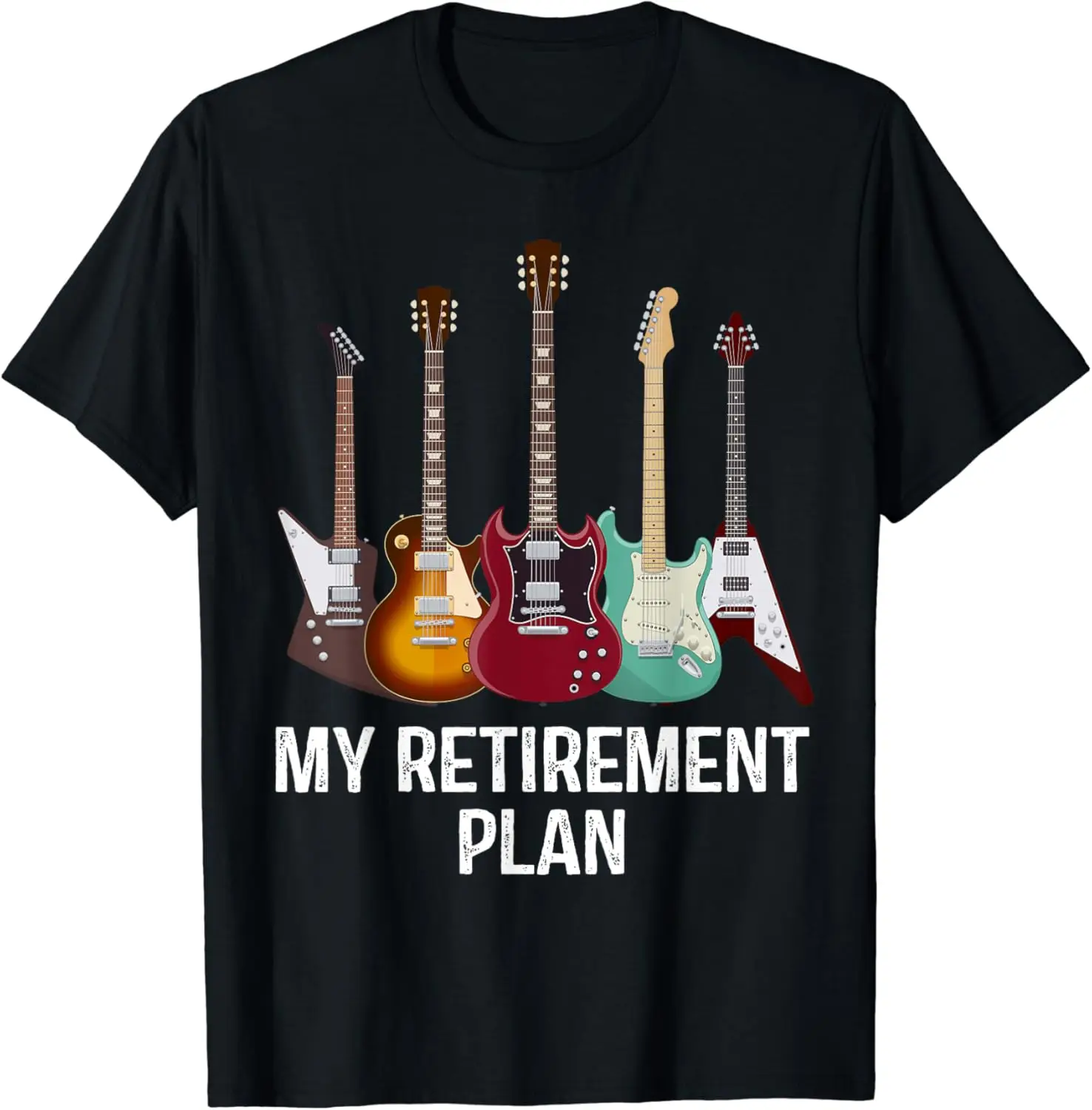 My Retirement Plan Guitar Gift for Music Lovers and Guitarists. Casual Summer Soft Top with Printed Pattern Shirt.women Clothing