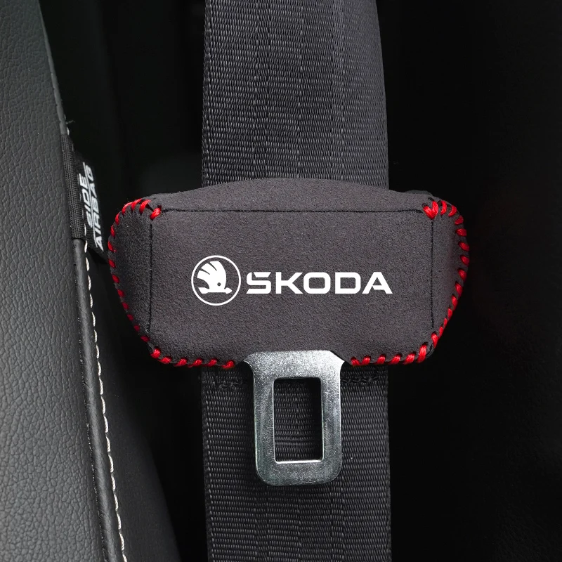 Car Safety buckle protection sleeve accessories For New Skoda Octavia Kodiaq Fabia Superb Karoq Yeti Rapid Mk3 A4 A6 A7 2 3